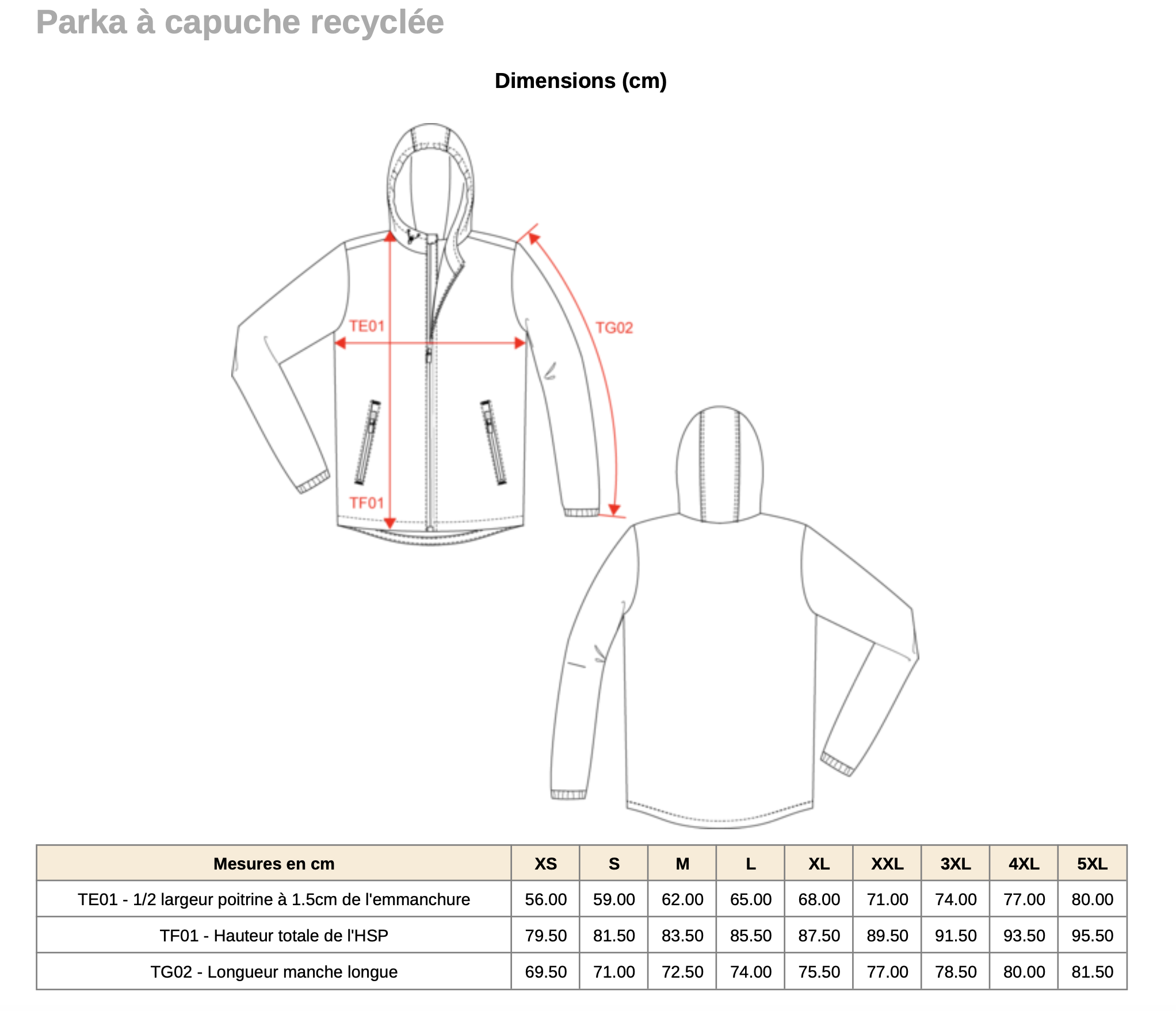 Parka à capuche Unisexe – Image 2