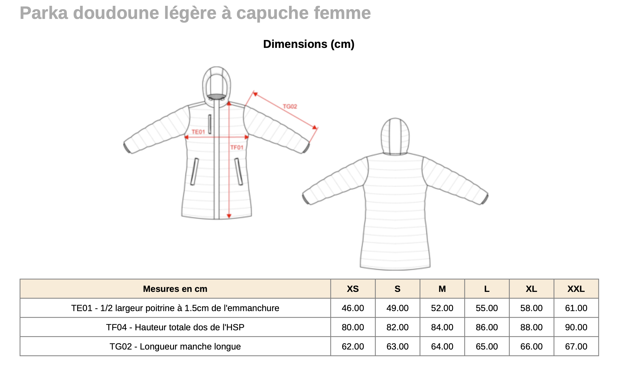 Parka doudoune à capuche femme – Image 2